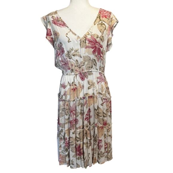 FRYE x Anthropologie Dresses & Skirts - Frye x Anthropologie Floral Tiered Midi Dress – M